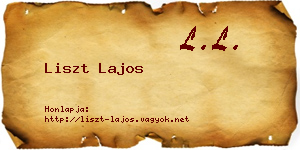 Liszt Lajos névjegykártya